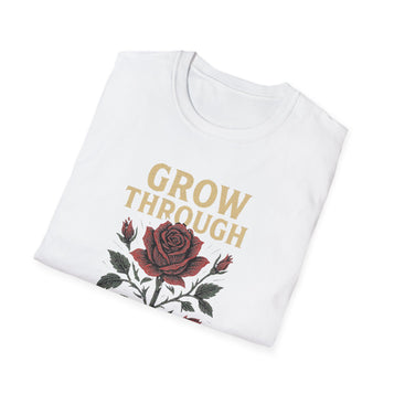 Inspirational Flower T-Shirt, Motivational Tee, Gift for Friends, Self-Care Shirt, Casual Everyday Wear, Unisex Softstyle T-Shirt