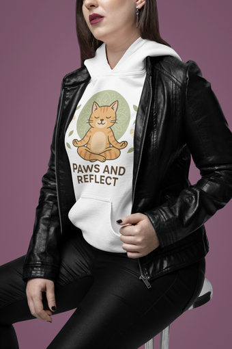 Cat Hoodie Sweatshirt - Paws and Reflect Design